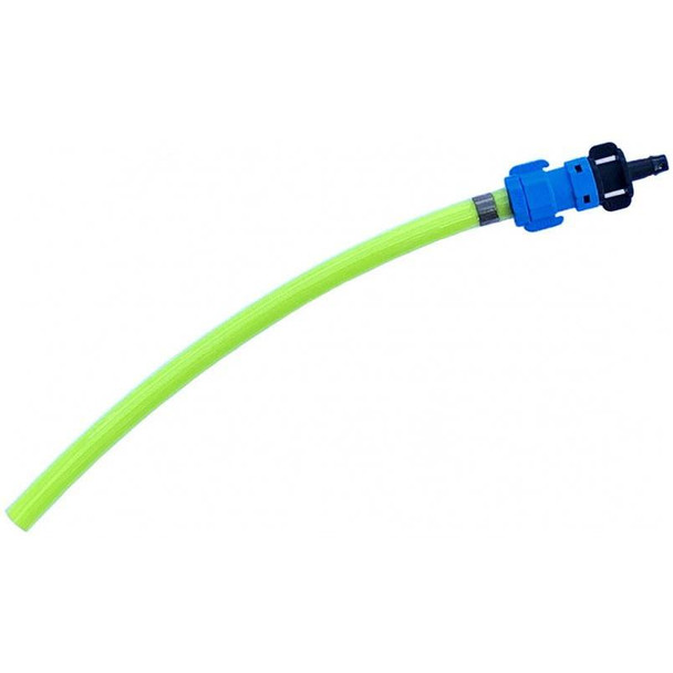 J.Racenstein Gardiner Inner Valve Assembly for Gooseneck Valve, bright green hose with blue valve connector and black fittings