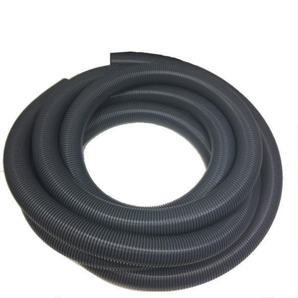 J.Racenstein Vacuum Hose 25ft 2in, coiled black flexible vacuum hose for cleaning equipment.