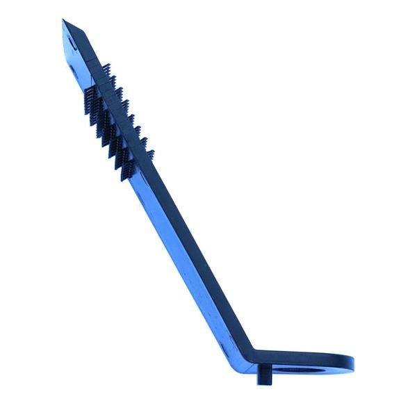J.Racenstein Gardiner SuperScraper LONG Plastic Type1, blue long plastic scraper tool with a handle and serrated edge for cleaning or scraping surfaces.