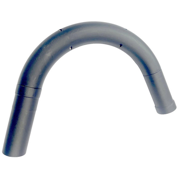 J.Racenstein Vacuum Elbow Plastic for #10, grey plastic pipe elbow with three visible mounting screws for vacuum system use.