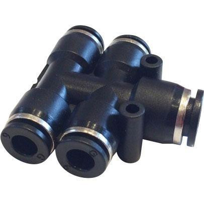J.Racenstein Gardiner Widget Multi-Function Tool, black plastic and metal plumbing connector fitting