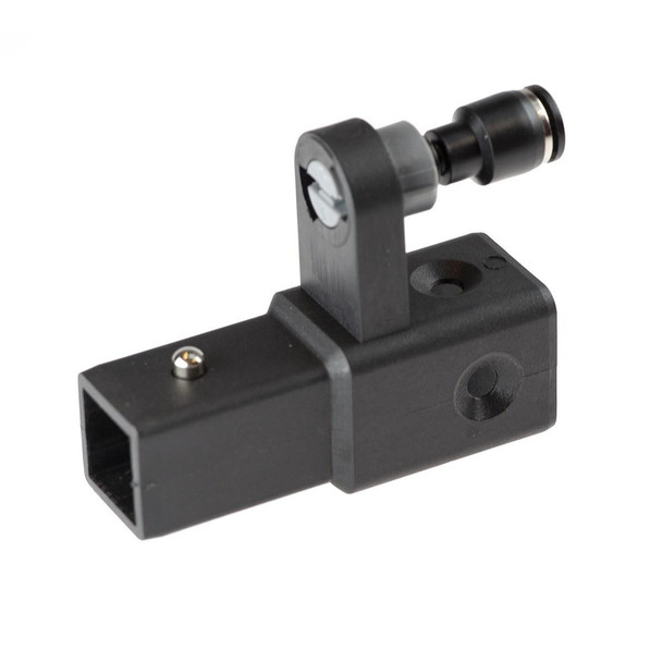 J.Racenstein Gardiner Single Jet Holder Connector Quick-LoQ, black plastic and metal nozzle with quick-release mechanism and connector base.