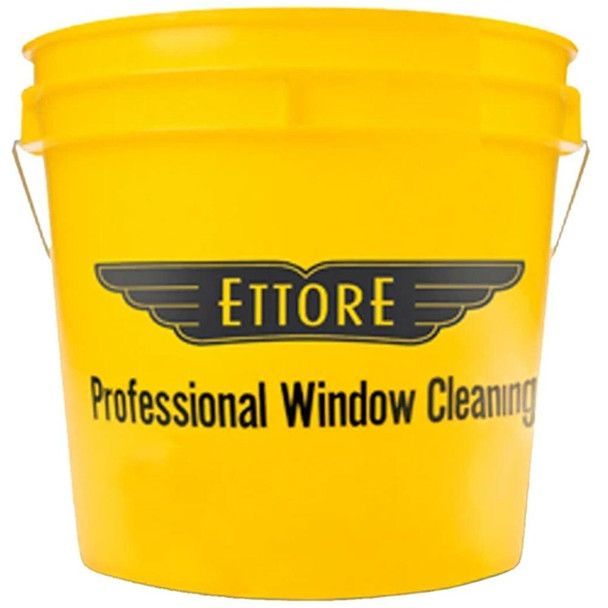 Ettore Bucket 3 1/2 Gal, Yellow Round Bucket for Professional Window Cleaning.