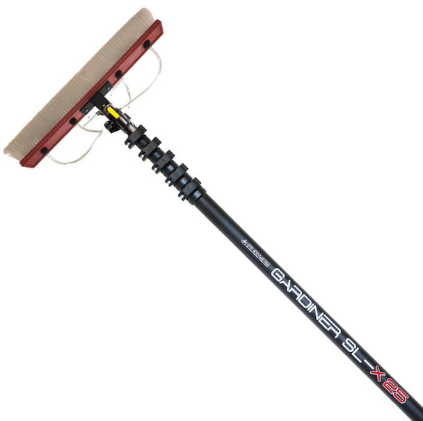 J.Racenstein HiFlo 25ft Commercial Pole Large Brush Carbon, extending cleaning pole with brush head for industrial cleaning applications.