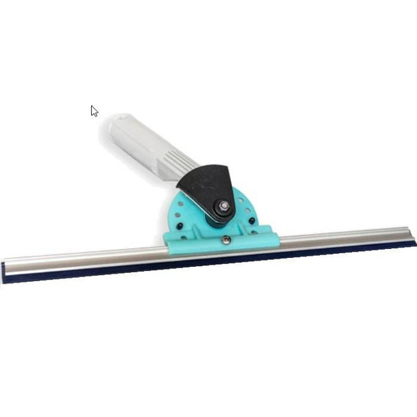 Wagtail Squeegee Aluminum Pivot Control 14in, image of a window cleaning squeegee with aluminum pivot control and a large rubber blade for efficient water removal.