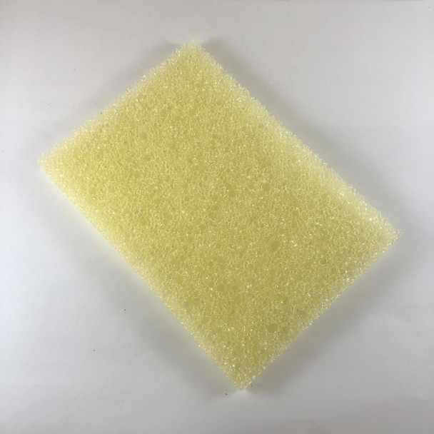 J.Racenstein Poly Pad - 5in x 7in - Scrubbing Pad Honeycomb Han Dee, yellow honeycomb textured cleaning scrubbing pad for kitchen and industrial use.