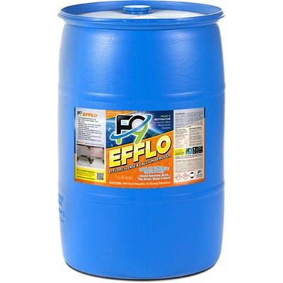 Front9 Restoration Products F9 Efflorescence/Calcium Remover, blue plastic drum containing a caustic efflorescence and calcium remover for concrete and masonry surfaces.