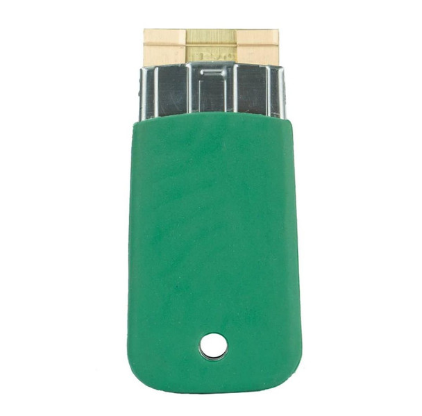 Unger Safety Scraper ErgoTec Unger, green ergonomic scraper with a metal blade for efficient cleaning and safety.