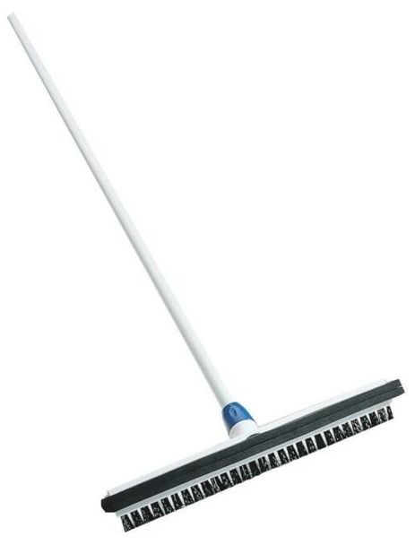Floor Squeegee Wipe & Dry 18in w/Pole & Brush