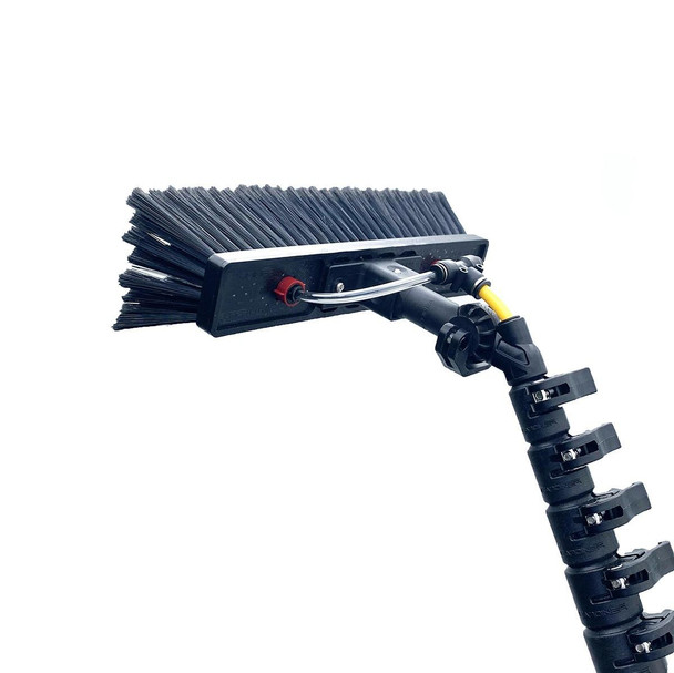 Gardiner Pole Systems Gardiner X3 Xtreme 47ft High Modulus Carbon Pole, high-strength carbon pole with adjustable joints and brush attachment for professional cleaning or maintenance tasks.