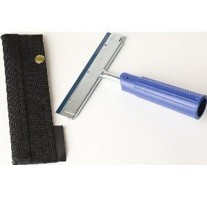 Sorbo Holster Scraper Sorbo, hand tool with a blue handle and metal blade used for cleaning and scraping surfaces.