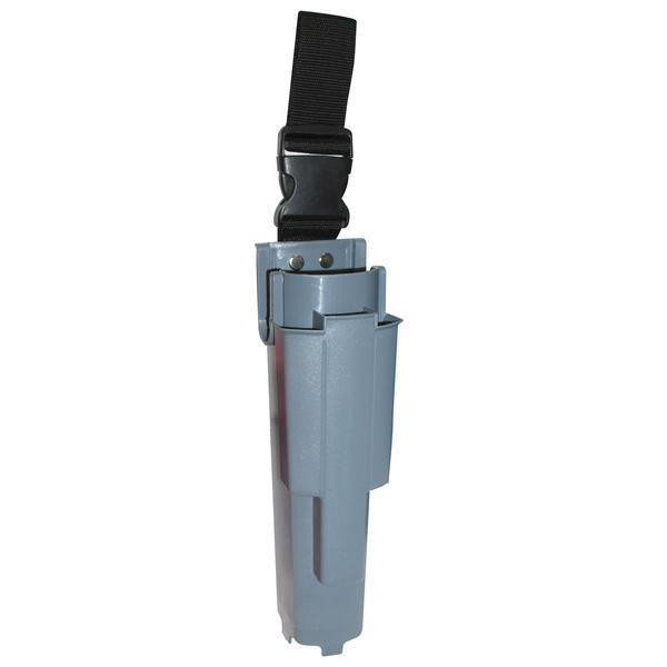 TradeWrx Holster Bucket on Belt Pro Gray, a durable gray holster designed for tool storage with a secure belt attachment and multiple compartments for organizing tools efficiently.
