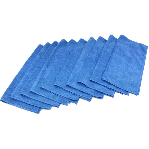 J.Racenstein ProTool Blue MicroFiber Towel 20 Pack, set of blue microfiber towels measuring 16 inches by 16 inches each for cleaning and detailing.