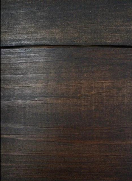 J.Racenstein Beach Haven Black Wood Stain DRP, close-up of dark stained wooden surface showing rich black color and wood grain.