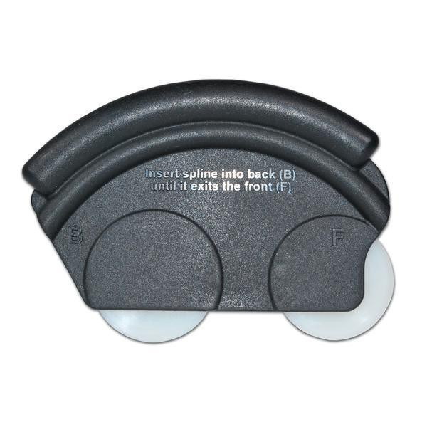 ProTool Screenmouse, ergonomic computer mouse with a black textured surface and white wheels for scrolling.