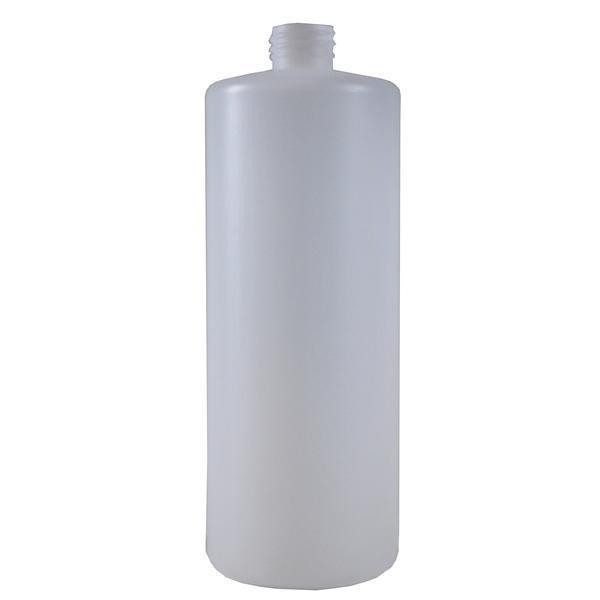 J.Racenstein Bottle 32oz Cylinder, white 32oz cylindrical plastic bottle with screw top opening.