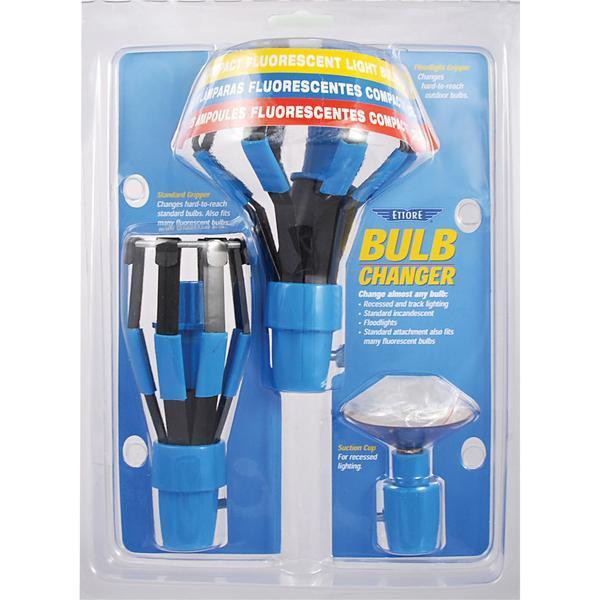 Ettore Bulb Changer Kit, image of the bulb changing tool with extendable pole and attachment head in the packaging.