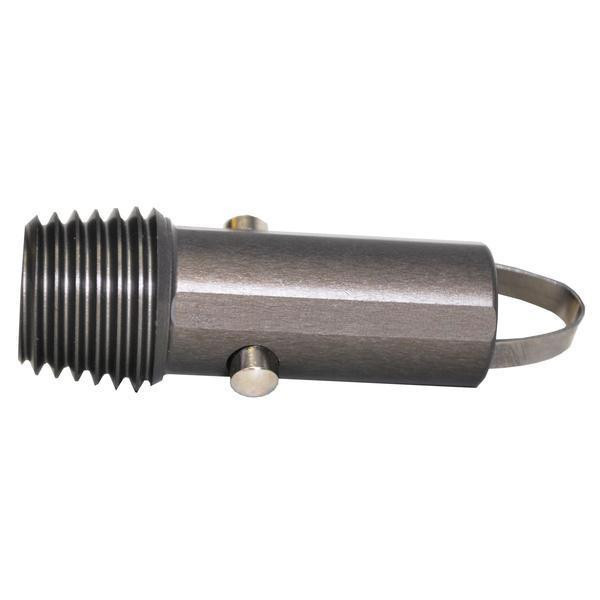 Unger HiFlo Euro Tip Thread Adapter, metallic threaded connector with a knurled end for cleaning equipment