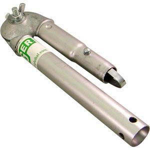 Unger Angle Elbow Adjustable Zinc Unger, image of a silver metal adjustable angle elbow connector accessory for cleaning tools.