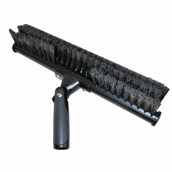 Ettore Super Brush Ettore, a professional cleaning brush with dense black bristles and a sturdy black handle.