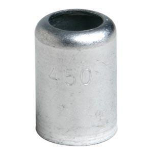 J.Racenstein Ferrule Hose #500 Tucker, silver cylindrical hose ferrule with engraved '450' marking for hose fitting.
