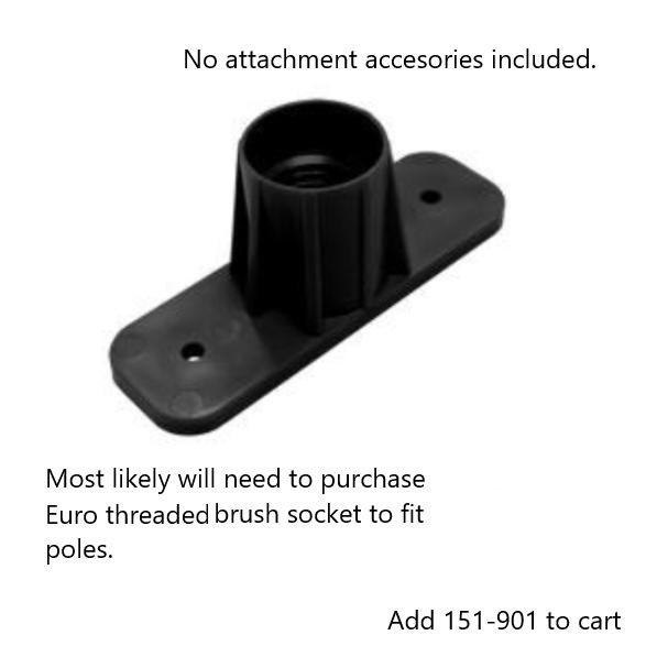 J.Racenstein Tucker Brushes with LOCT System, black brush socket holder for Euro threaded brush sockets to fit poles.