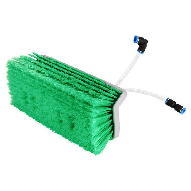 Unger nLITE Radius Brush Generation 2, green cleaning brush with flexible design and water connection hose.