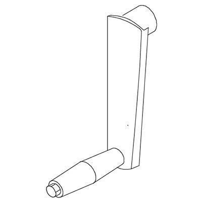 J.Racenstein Handle Crank Assembly 1/2in SS Titan, line drawing of a handle crank with a long vertical handle and a rotating knob at one end.