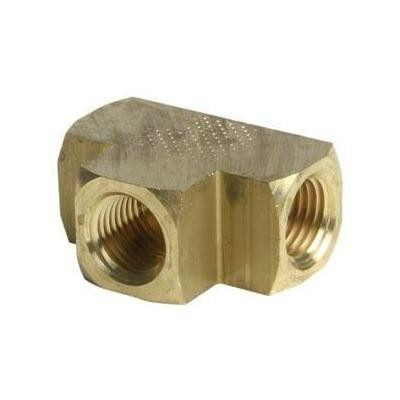 J.Racenstein Tee Inlet B and C #209 Inlet Tucker, brass plumbing fitting with threaded connections for pipe assembly.