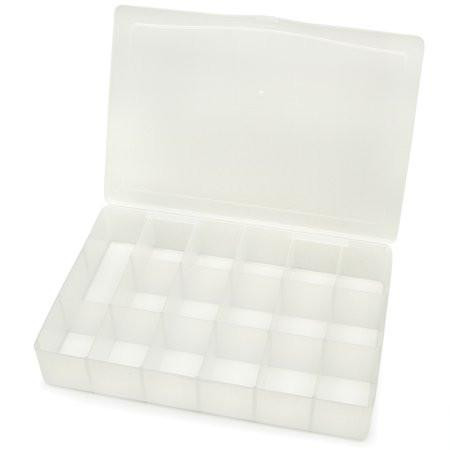 PressurePro Organizer 17 compartments Clear Plastic, open storage box with multiple small compartments for organizing screws, nuts, and hardware.