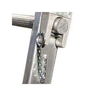 J.Racenstein Ladder Locking Pins (1Pair) Metallic, close-up of a metallic ladder locking pin with chain and pin head in detail.