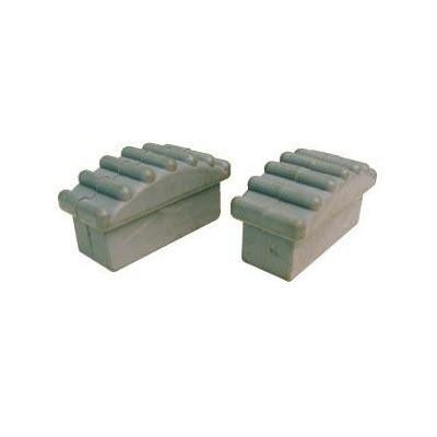 J.Racenstein Ladder Plugs Rubber (2) Metallic, pair of rubber ladder plugs with a metallic finish in a rectangular shape.