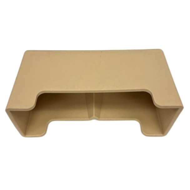 J.Racenstein Ladder Helmet, beige foam helmet shelf with an open front.