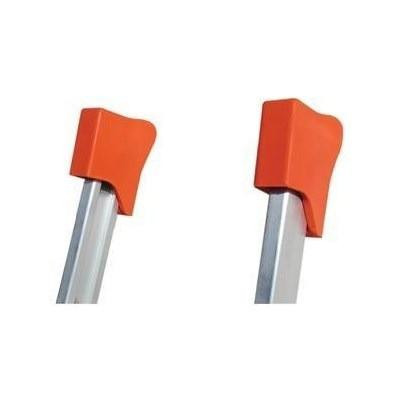 ProTool Ladder Mitts, orange protective covers on metal ladder tips for safety and durability