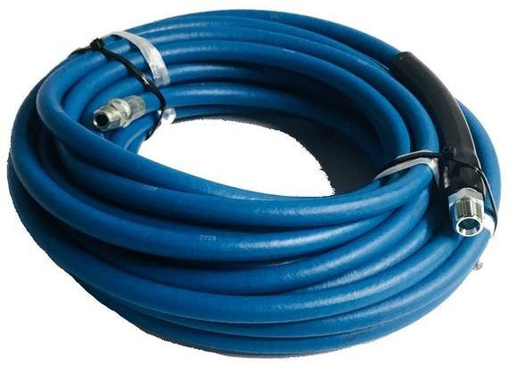 ProTool Hose for Solar Brush, 50ft blue flexible hose with 1/4 inch one end and 3/8 inch on the other, designed for solar cleaning systems.