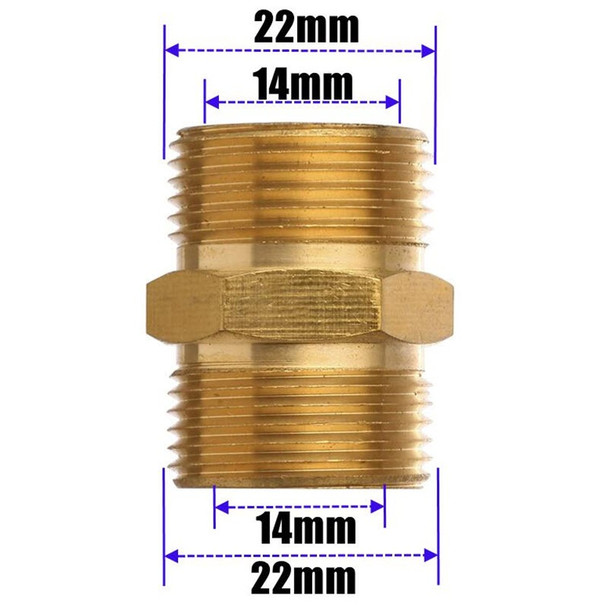 M22 14MM Male Plug to 14MM Male Plug Brass