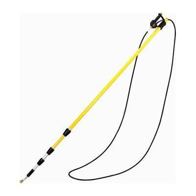PressurePro Extension Pole Wand FG 6ft-18ft 200deg 3, yellow extendable pole with adjustable length and attached nylon strap.