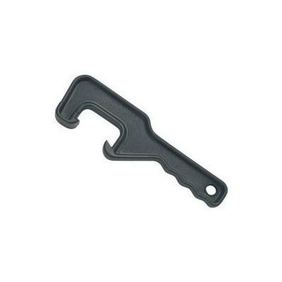 J.Racenstein Lid-Off, black plastic tool with hook shape for removing or lifting lids.