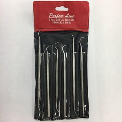 PressurePro O Ring Pick Set 6 pack, stainless steel tools with curved tips in clear plastic packaging with red top label.