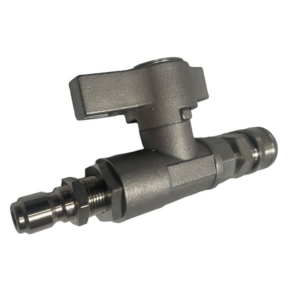 ProTool Ball Valve Quick Connect SS 3/8in 6000psi Complete, stainless steel ball valve with quick connect fitting for high pressure applications.