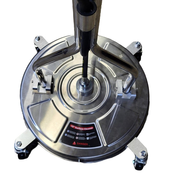 ProTool Surface Cleaner 18in Protool 4000psi, industrial-grade surface cleaning tool with stainless steel construction and adjustable handle for efficient pressure washing.