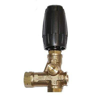 PressurePro Unloader VRT EZ Start, close-up of the brass unloader valve with black adjustment knob on top.
