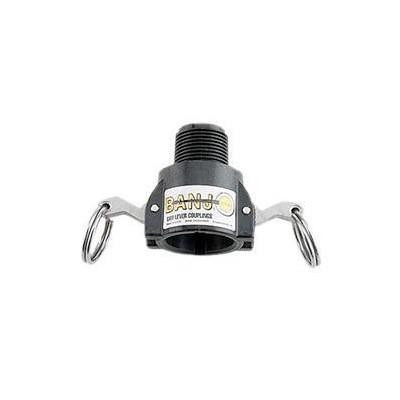 ProTool Connect 3/4in Female QC 1/2in MPT, industrial quick connect coupling with metal clips for secure attachment.