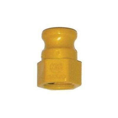 ProTool Adapter 3/4in x 3/4in GH Female Thread, yellow plastic fitting for hose or pipe connection.