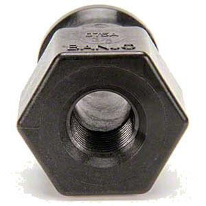 ProTool Adapter 3/4in Male x 3/8in NPT Female, close-up view of the plumbing fittings showing the metallic adapter with threaded openings for connecting hoses or fittings.