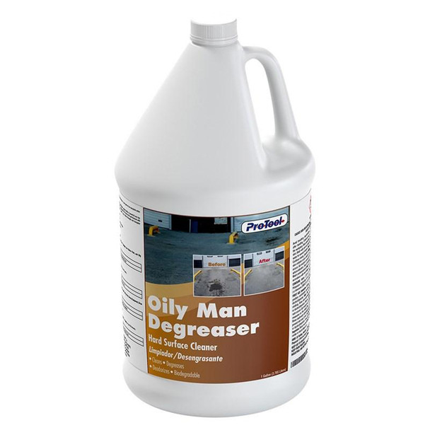 ProTool Oily Man, a large white plastic container of hard surface cleaner for degreasing oily man surfaces.