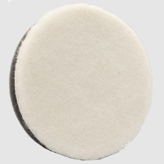 ProTool Felt Polishing Pad 5in, white circular polishing pad for buffing and finishing surfaces.