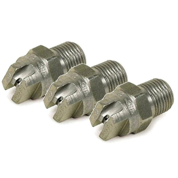 J.Racenstein Stainless Steel Nozzle Tips 1/8 in, set of three precision spray nozzles for industrial use.