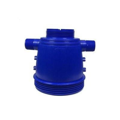 ProTool External Injection SubAssembly for Clever, blue plastic component with multiple connection points and ribbed base.