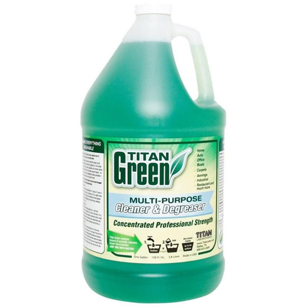 J.Racenstein Titan Labs Titan Green, bottle of multi-purpose cleaner and degreaser with a green liquid inside